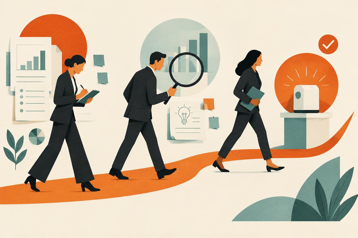 Buyers researching, testing and moving toward a decision